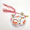 Mini-Maske von Chat NEKO aus Japan, traditionell, Goldfisch weiß