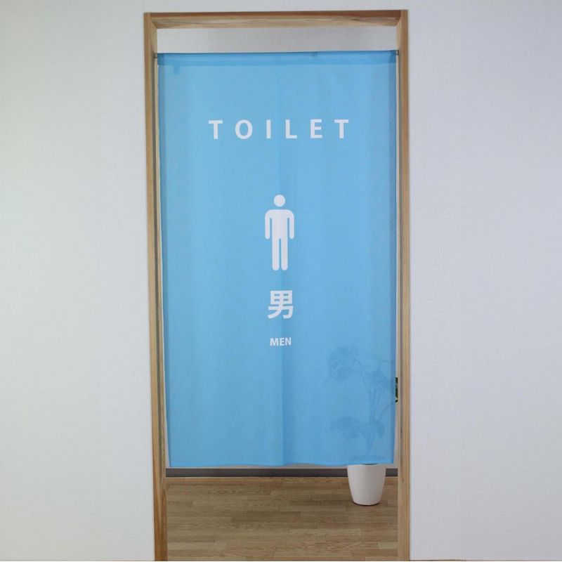 Rideau japonais noren en polyester, TOILET MEN