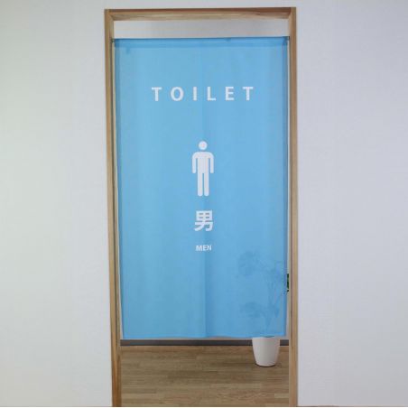 Japanischer Noren-Vorhang aus Polyester, TOILET MEN