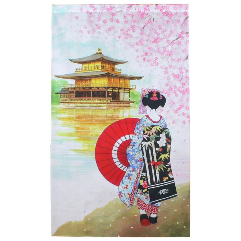 Cortina japonesa noren de poliéster, Maiko Kinkakuji