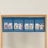 Japanese noren curtain 7 lucky cats - NEKO