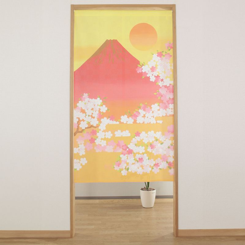 Cortina japonesa Noren, naranja, 85 x 150cm, Sakura y Fuji HANAMI