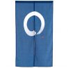 Blauer japanischer Noren-Vorhang, Polyester, 85 x 150 cm, ENSO Zen-Kreis