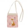 Petit Sac tote bag 100% coton chien Shiba et fleurs de Sakura- SAKURA NO HANA