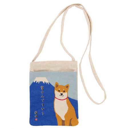 Bolso tote pequeño 100% algodón Monte Fuji y Perro Shiba - FUJISAN