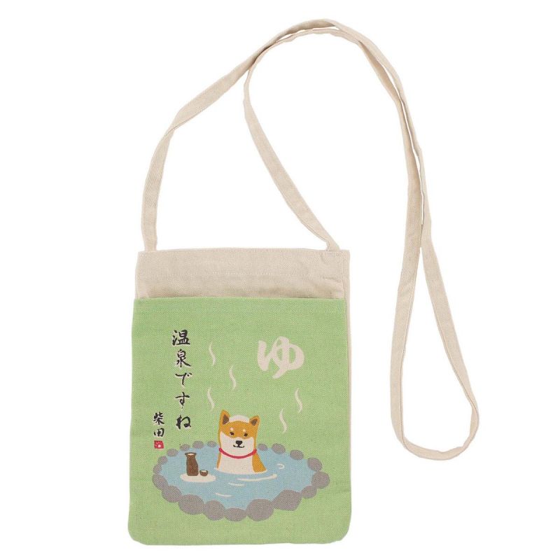 Small 100% cotton Shiba dog tote bag ONSEN