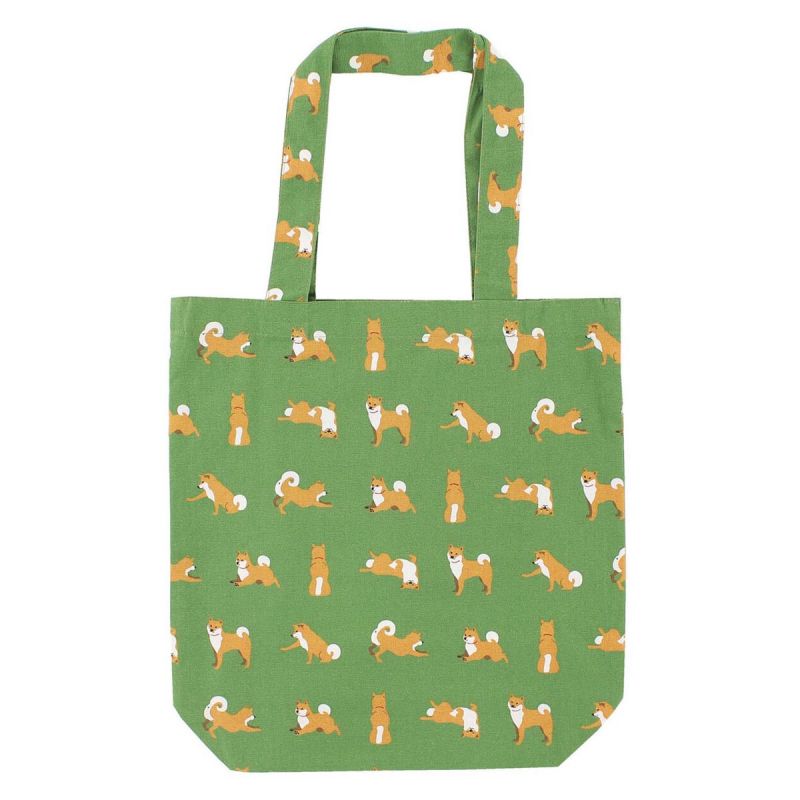 Borsa tote in cotone 100% Shiba cane che gioca - ASOBU