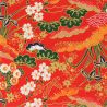 grande feuille papier japonais, YUZEN WASHI, rouge, motif Hanayose