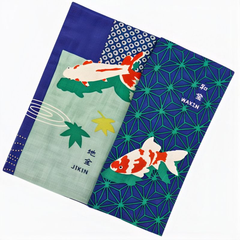 Serviette de toilette en coton, TENUGUI, Poisson rouge