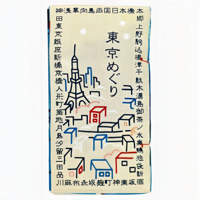 Cotton hand towel, TENUGUI, Tokyo Meguri