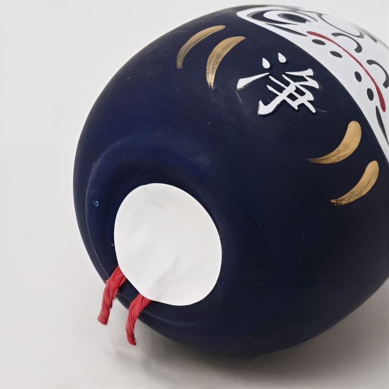 Japanese doll, DARUMA, dark blue, iwaza