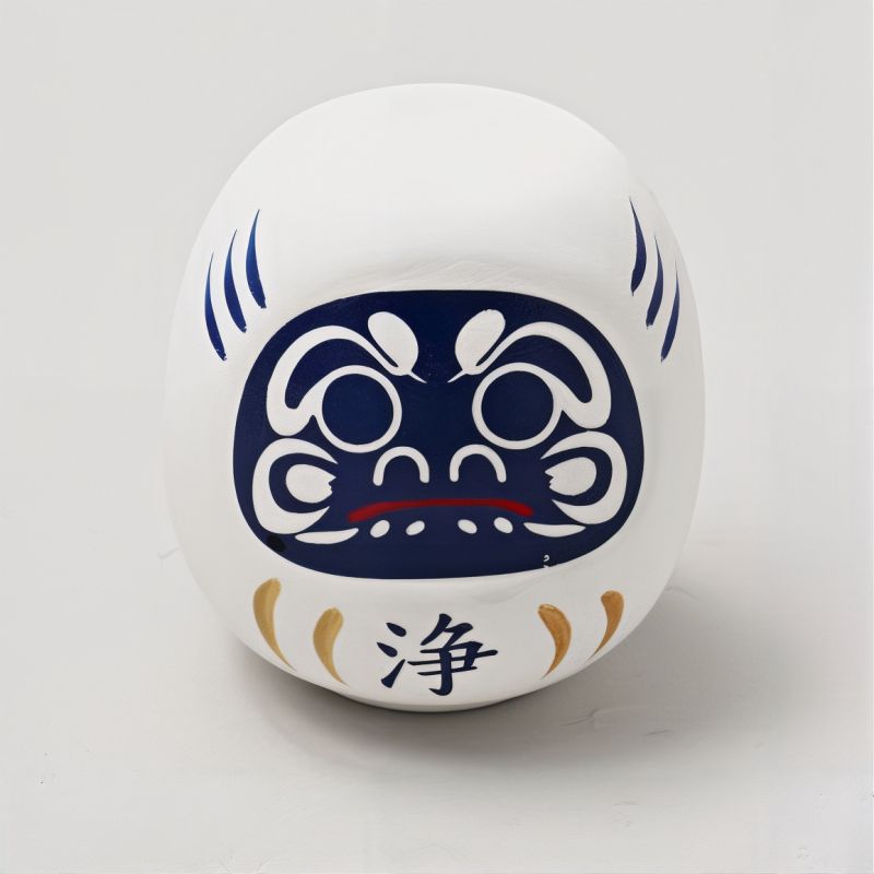 Japanese doll, DARUMA, white, iwaza