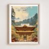 Japanese poster / illustration “NIKKO” Tōshō-gū Yomeimon Shinto shrine, by ダヴィッド