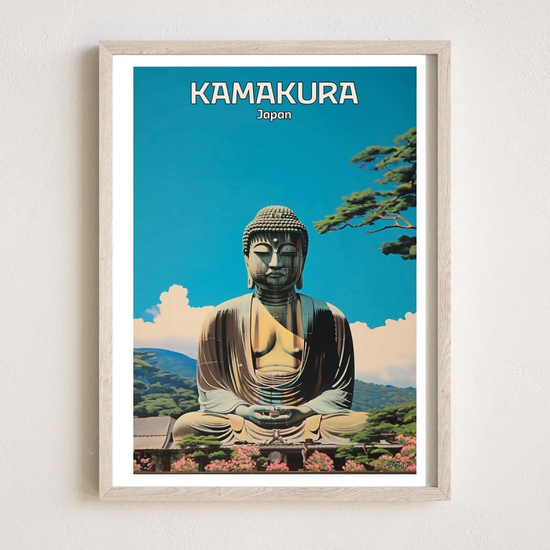 Poster / illustrazione "KAMAKURA" Il Grande Buddha (daibutsu) di Kamakura, by ダヴィッド