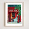 Reproduction of Tsuchiya Koitsu's print, Great Lantern at Asakusa Temple