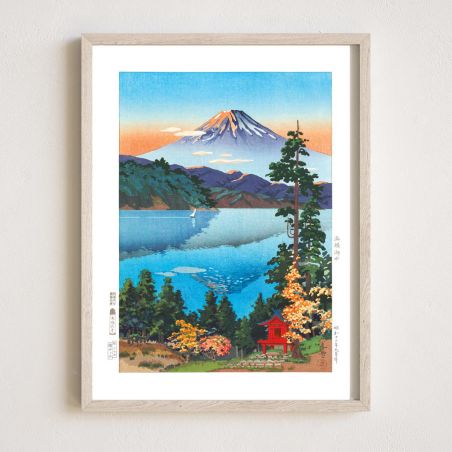 Reproduction of Tsuchiya Koitsu's print, Lake Ashi In The Hakone Hills.