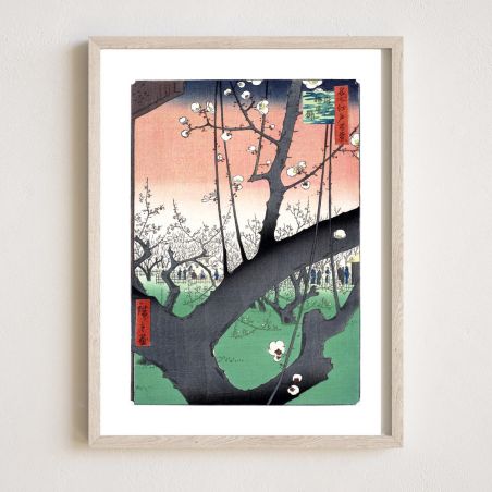 Grabado japonés, Hiroshige Utagawa, Plum Garden en Kameido