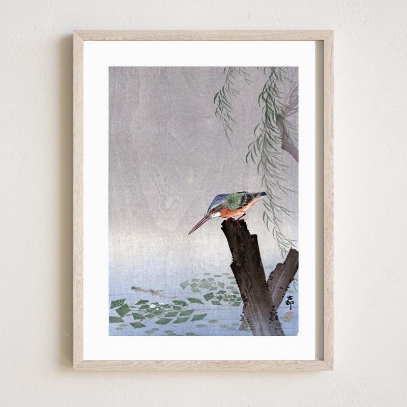 Japanischer Druck, Eisvogel, OHARA KOSON