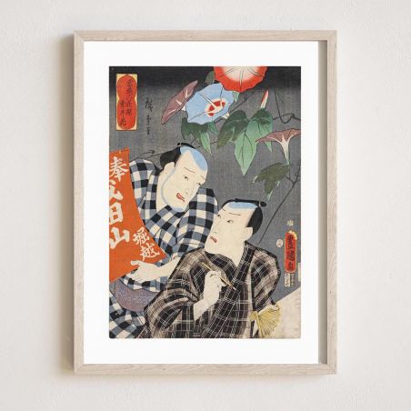 Japanese print, Ipomée, Morning Glory, KUNISADA