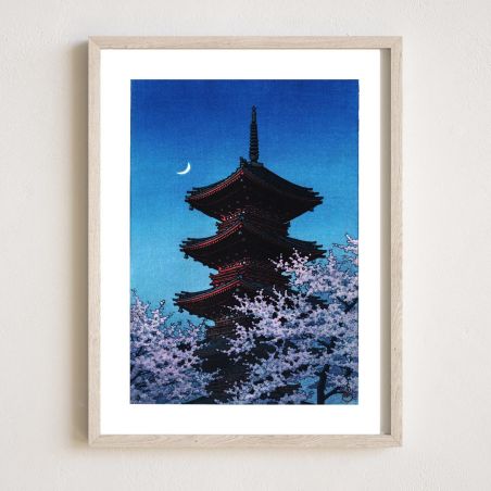 Kawase Hasui Print Reproduction, Spring Evening at Toshogu Shrine, Ueno, Haru no yu, Ueno Toshogu