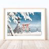 Reproducción impresa de Kawase Hasui, Snow in Itsukushima, Itsukushima no yuki