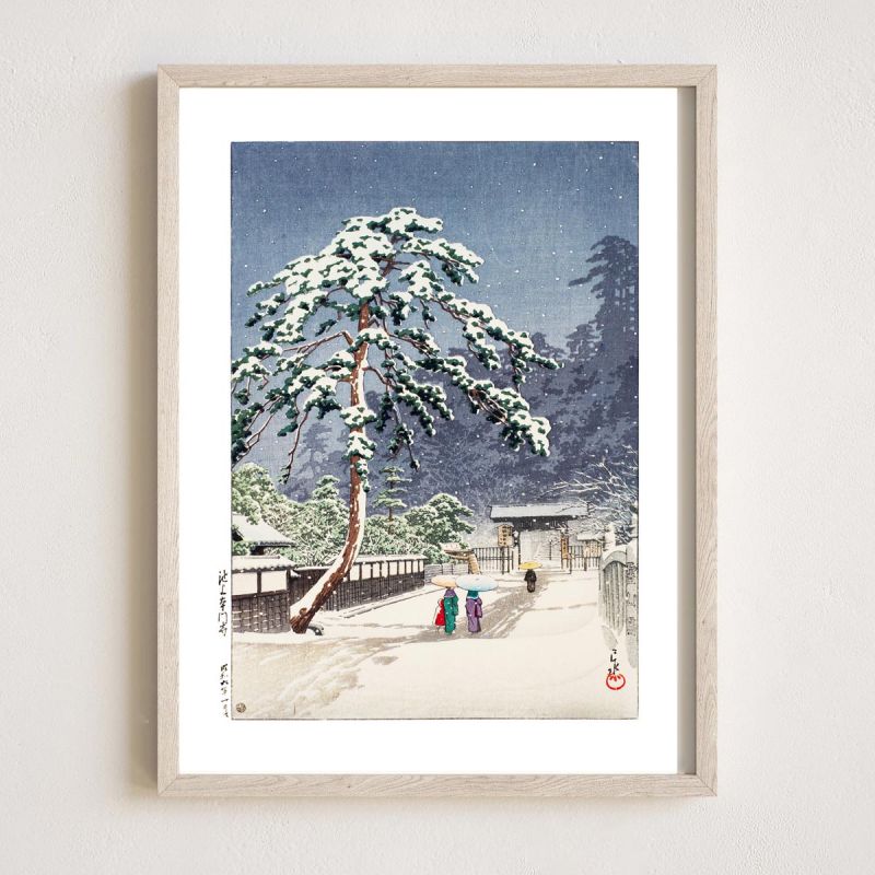 Kawase Hasui Print Reproduction, Honmon Temple, Ikegami, Ikegami Honmonji