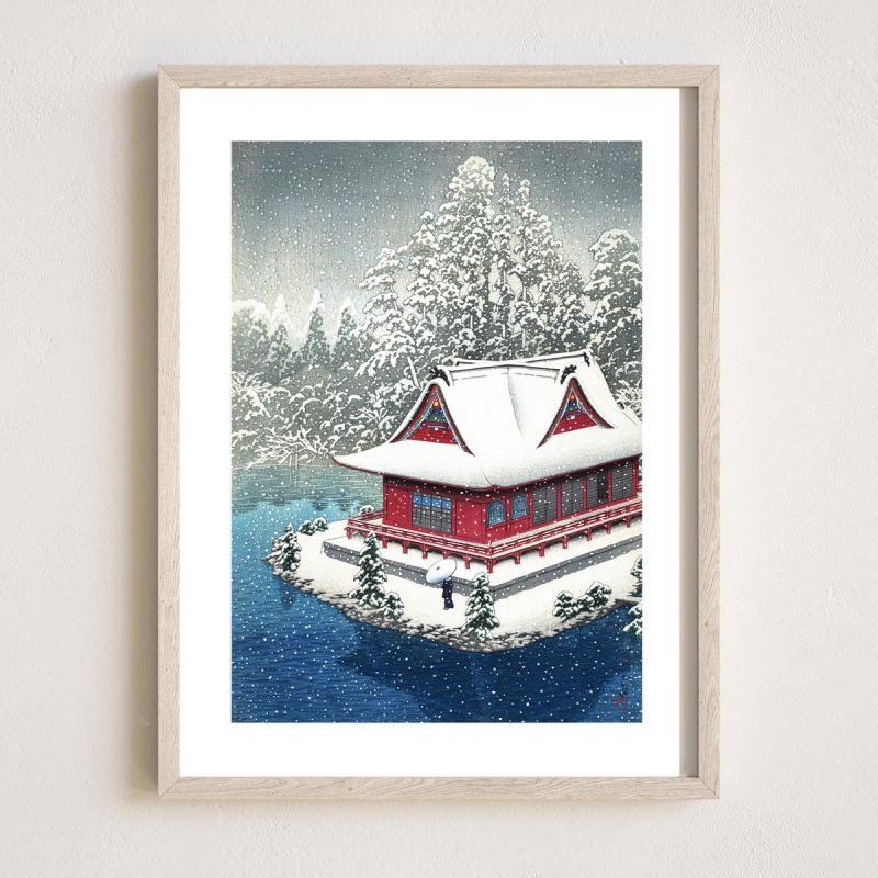 Druck Reproduktion von Kawase Hasui, Inokashira im Schnee, Inokashira no Yuki