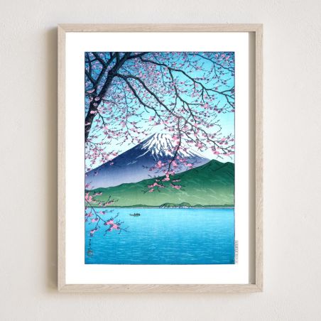 riproduzione a stampa di Kawase Hasui, Monte Fuji da Kishio