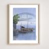 print reproduction of Kawase Hasui, Eitaibashi Bridge