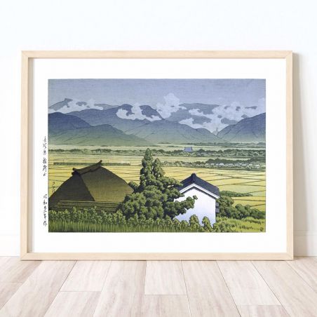 riproduzione a stampa di Kawase Hasui, Monte Inari, Prefettura di Nagano, Nagano ken Inariyama