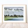 print reproduction of Kawase Hasui, Kizaki Lake in Shinshu, Shinshu Kisaki Mizumi