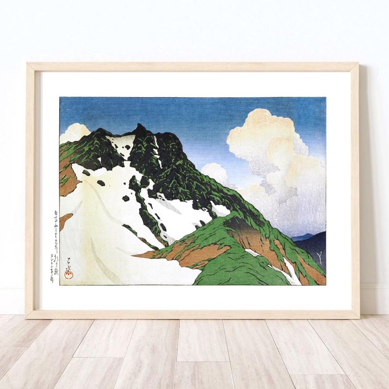 print reproduction of Kawase Hasui, Asahi Peak seen from Mount Hakuba, Hakubasan yori mitaru Asahigadake