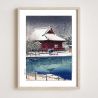 Druck Reproduktion von Kawase Hasui, Schnee am Shinobazu-Benten-Schrein, Fu Shinobu benten no yuki