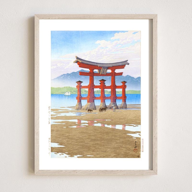 print reproduction of Kawase Hasui, Miyajima torii, Miyajima torii