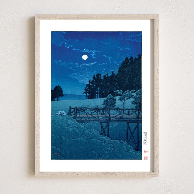 print reproduction by Kawase Hasui, Lake Toya, Hokkaido, Akebi-bashi no tsuki