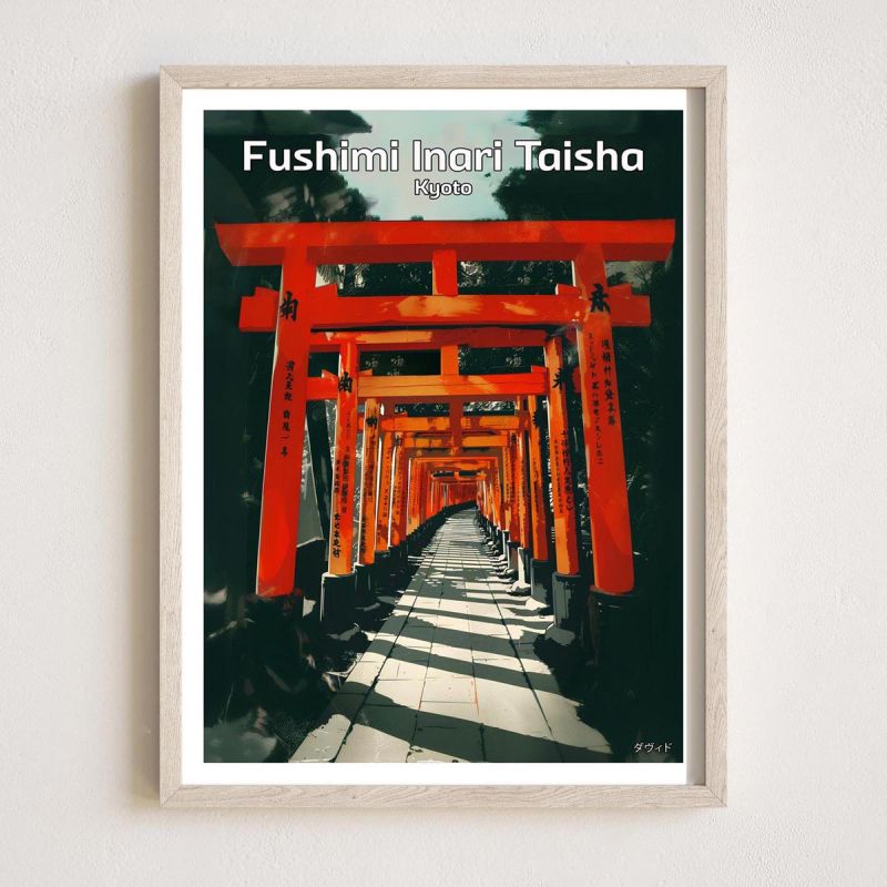 Japanische Illustration des Fushimi Inari Taisha-Schreins in Kyoto, von ダヴィッド