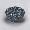 Petit bol à riz japonais bleu en céramique, motif arabesque-ARABESUKU