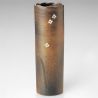 Japanese ceramic vase, brown, KASSHOKU SHIGARAKI