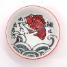 japanese noodle ramen bowl in ceramic OOTSURI, red fish