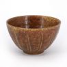 Japanese ceramic tea bowl, orange brown, SEJIGURIN 1