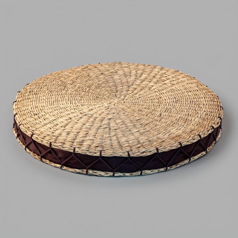 Coussin rond Zabuton en paille de riz Ø38 x H5,5cm