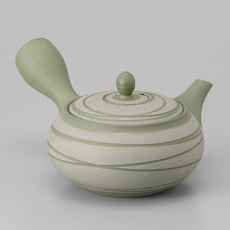 Japanese green spiral ceramic teapot - MIDORI NO RASEN