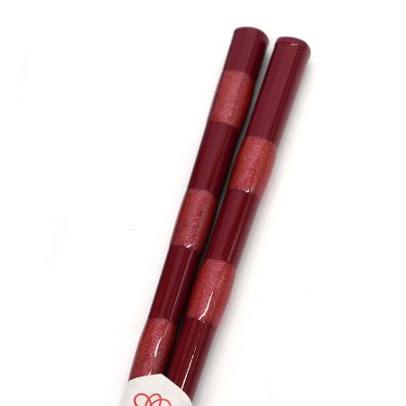 Pair of Japanese chopsticks in red or blue natural wood, WAKASA NURI ICHIBAN, 21 or 23 cm