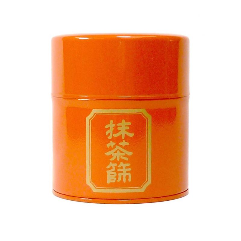 Japanische Teedose aus orangefarbenem Metall, MATCHA BURUI, 150 g