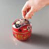 Boîte à thé japonaise blanche en métal, DARUMA, 150g