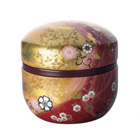 Carrito de té japonés de metal rojo y dorado, SUZUKO HANAFUBUKI, 150 g