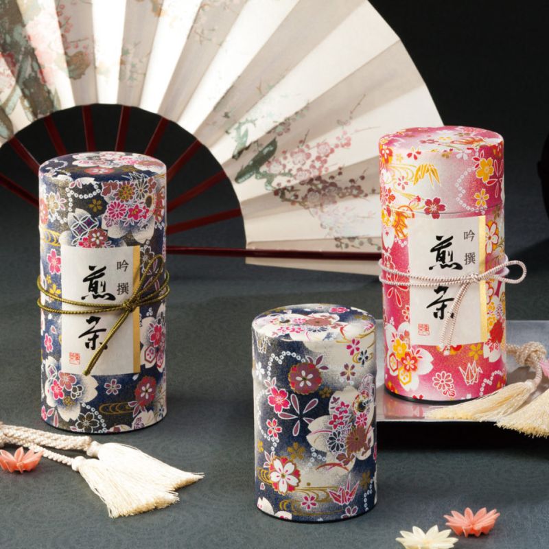 Boîte à thé japonaise noire en papier washi - HANATSUZUMI - 200gr