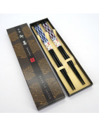 Pairs of chopsticks and chopstick holders